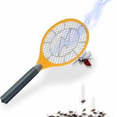 Electric Fly Swatter Bug Zapper Racket Fly Killer Battery Operated Handheld Dual Safety Mesh Electric Racket Bat Indoor Outdoor Insect Catcher For Killing Insects Flies Bugs & (1pc)