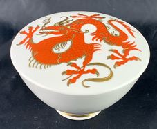Vintage Chinese dragon decorative bowl