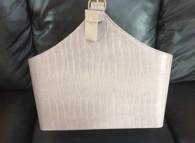 Magazine holder. Grey croc. New