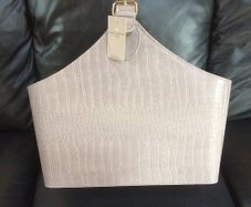 Magazine holder. Grey croc. New.