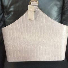 Magazine holder. Grey croc. New.