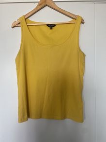 Ralph Lauren Yellow Ribbed Tee Shirt XL