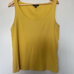 Ralph Lauren Yellow Ribbed Tee Shirt XL