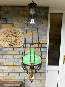 Antique Hanging Oil Lamp