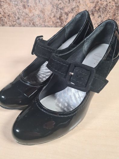 Womens CLARKS shoes heels bundle black blue burgundy Size UK 5 EU 38 court formal pumps slip on