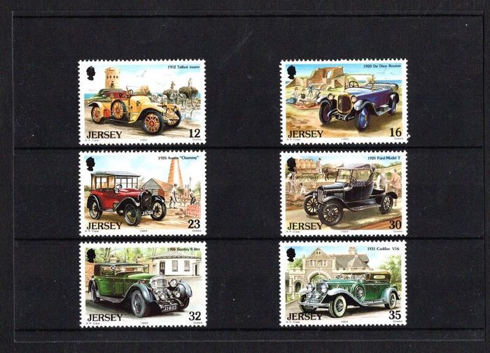 1989 Jersey Vintage Cars (1st series) Commemorative Stamps Mint Never Hinged MNH)
