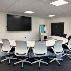 Semi-Circular Meeting Table with Integrated Power