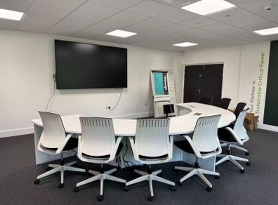 Semi-Circular Meeting Table with Integrated Power