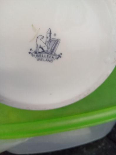 Belleek shamrock vase  basketweave