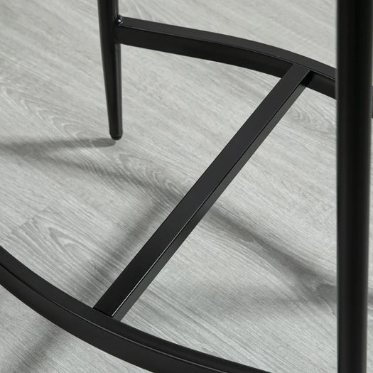 Breakfast Bar Stools Set of 2, Microfibre Upholstered Barstools, Industrial Bar Chairs with Curved Seat and Steel Frame for Dining Room, Kitchen, Grey