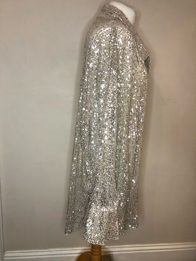 Boohoo champagne sequinned blouse (size 28)