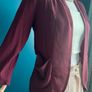 Burgundy drape top. Size XS Image 3