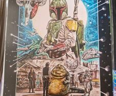 Boba Fett signed poster