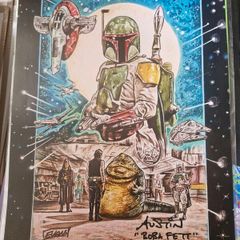 Boba Fett signed poster