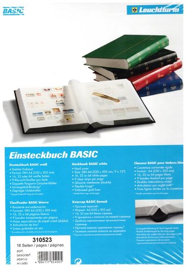 Blue Lighthouse (Leuchtturm) Stamp Stock book 16 white pages. New and factory sealed.