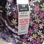Top, black colour, with flower pattern, UK14 Image 2