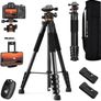 K&F Concept Portable Lightweight Tripod Selfie Stick Remote Bluetooth Stand Spherical Head DSLR Camera Optics Binoculars Clip Holder Mobile Phone Tablet Astronomy Telescope Projector Outdoor Vlogging Streaming Studio Image 8
