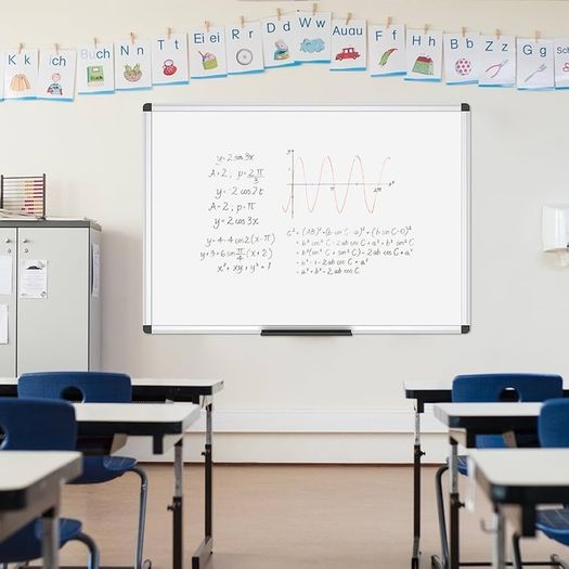 SALE | Magnetic Whiteboard Silver Aluminium Frame, W90xH60CM