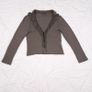 Antwerp Khaki Grey Ruffle Edge Long Sleeve Cardigan Bolero 100% Wool Knit Top Size L Image 4