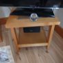 2 oak side tables with glass top Image 4