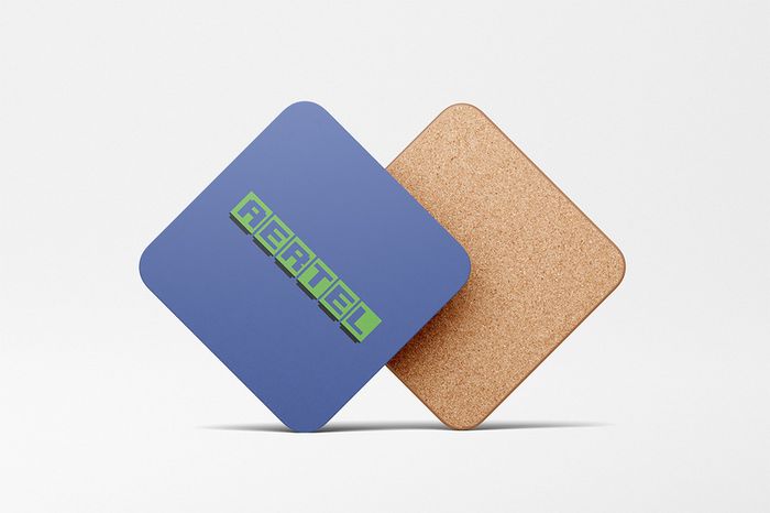 AERTEL Teletext Coaster - Square - Blue