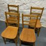 Set of 4 Vintage Elm Dining Chairs. Image 2