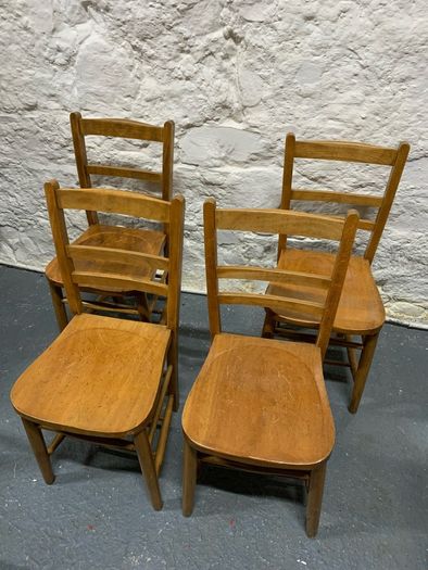 Set of 4 Vintage Elm Dining Chairs.
