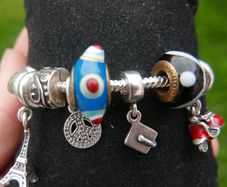 Pandora Sterling Silver 925 Bracelet with Colorful Beads and 13 Charms 41,6g