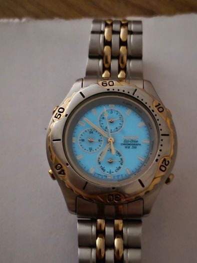 Mens Vintage Citizen Eco- Drive Alarm Chronograph Wr2oo  0855h07162 With Original Strap