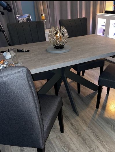 Ark Rectangular Dining Table | Grey