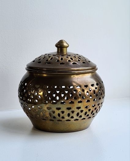 Brass Container Tealight Holder Inscence Burner