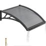 Polycarbonate Door Canopy 61 x 60cm Smoke Grey Front Door & Window Awning Image 4