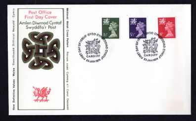 1974 Wales Regional New Definitive Values Definitive Stamp Issue Post Office First Day Cover (FDC)