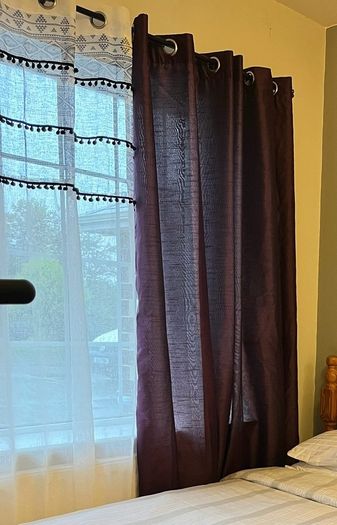 Curtains and Lamp
