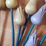Large Size Vintage Handmade Wooden Flowers x12 Pieces Image 4