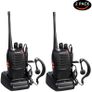 2PCS Walkie Talkie USB power Rechargeable Walkie Talkies Long Range Two-Way Radio Walky Talky with Earpieces 16CH Handheld Transceiver with LED Light for Field Survival Biking Hiking Image 2