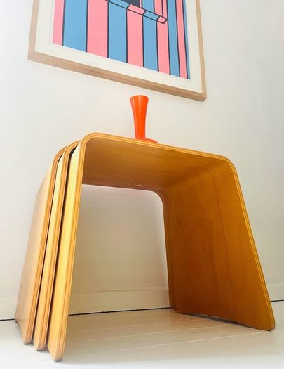 Post Modern bent plywood nesting tables by Habitat c1990