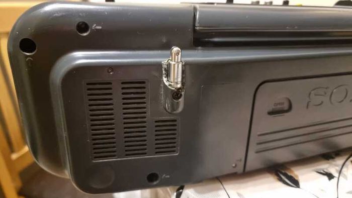 From 1993 Sony CFS-W310, sale as radio, 2 cassette not working, no motor.