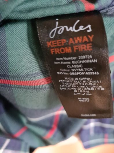 mens JOULES long sleeve shirt Size Medium classic fit tartan check navy green