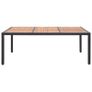 Garden Table Black 200x150x74 cm Poly Rattan and Acacia Wood Image 3