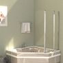 Bath Enclosures 2 pcs 104x130 cm Tempered Glass Transparent Image 2