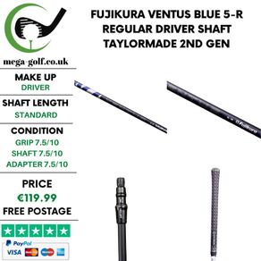Fujikura Ventus Blue 5-R Regular Driver Shaft / Taylormade 2nd Gen