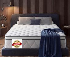 King Size Mattress, 25cm 7-Zone Hybrid Orthopedic for Back Support 1000 Pocket Springs +Memory Foam, Medium Firm, Motion Isolation, Reinforced Edges, Cooling Breathable