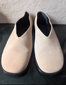 COS beige leather flat shoes