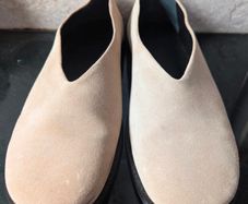 COS beige leather flat shoes