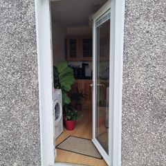 window and glass door with integrated blind.