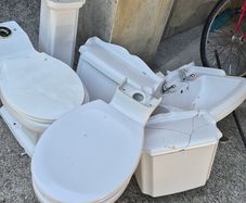 2 toilets and sink