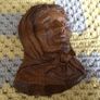 A Pair Of french vintage Wooden carved Hangemalt Man & Woman wall plaques Image 2