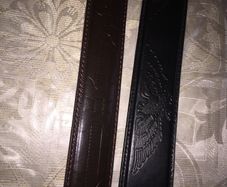 Selecting of men's black/brown belts
