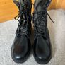 Vintage Military Surplus Style Black & Olive OD Green Panama Sole Jungle Boots - Size 43 Image 2